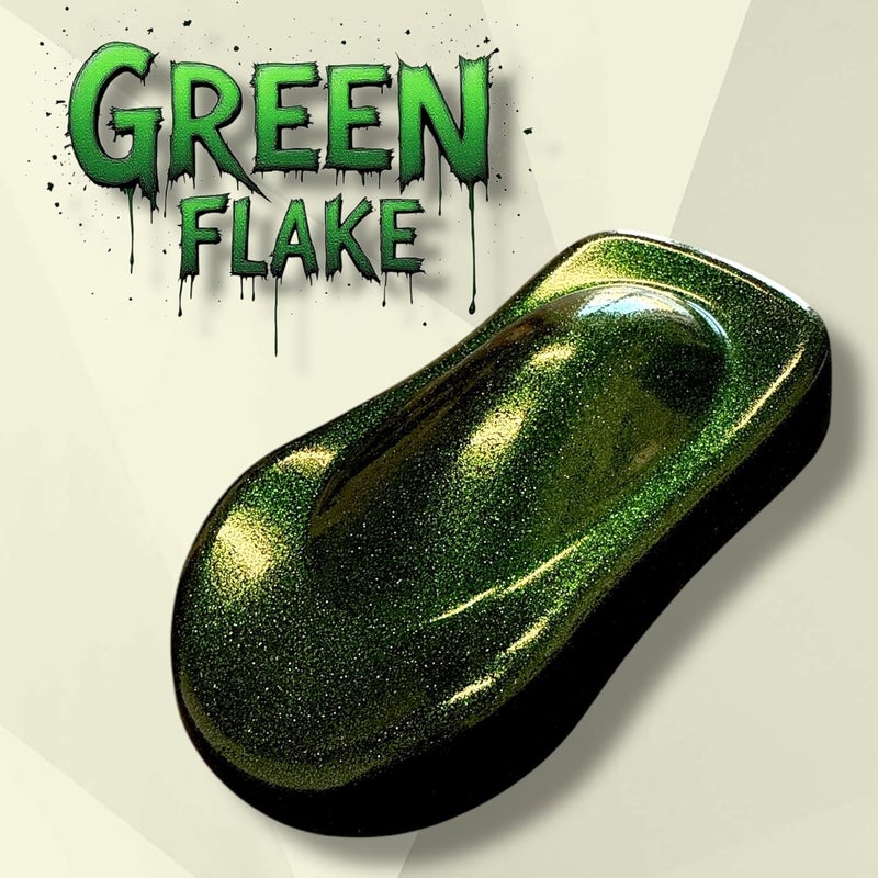 LiME LiNE Sprayable Metal Flake Paint Additive: Solvent Resistant Glitter for Automotive Custom Painting (Green) - Image 2
